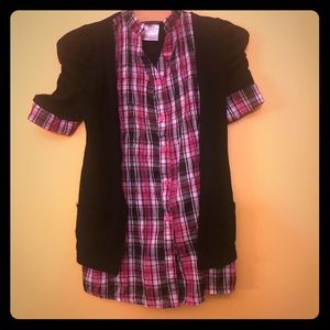Button down shirt with attached sweater. Size 5